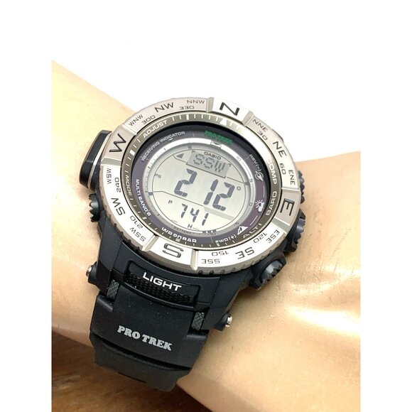 Casio Pro Trek Men's Watch PRW-3500 Solar Triple Sensor Digital Black Resin 3414 - Picture 6 of 15